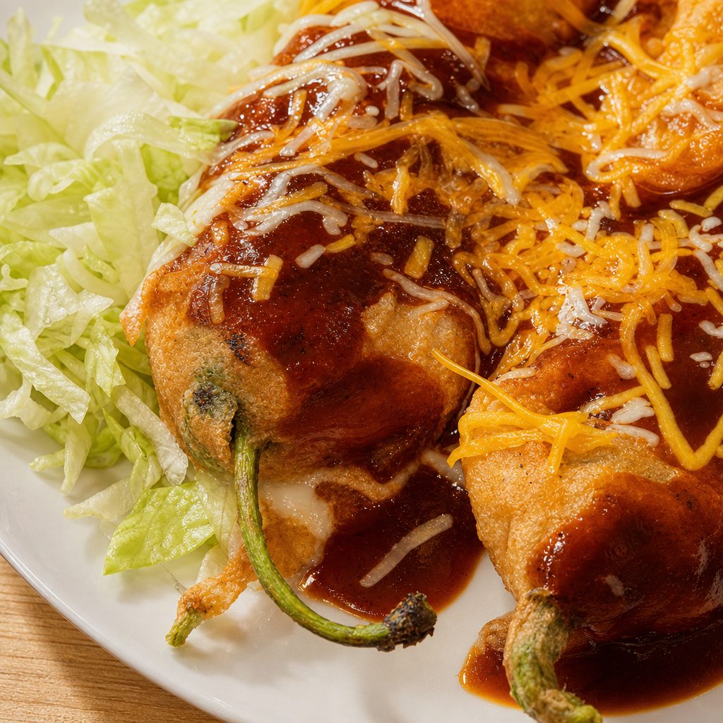 Two Chiles Rellenos.