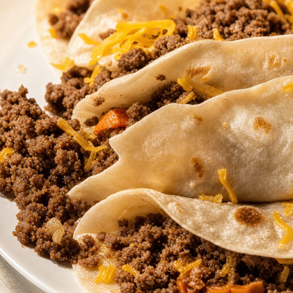 Two Ground Beef Tacos.