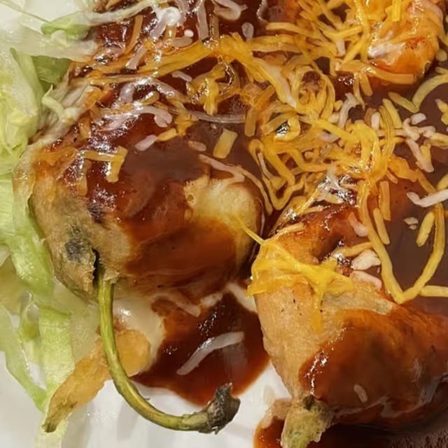 Two Chiles Rellenos.