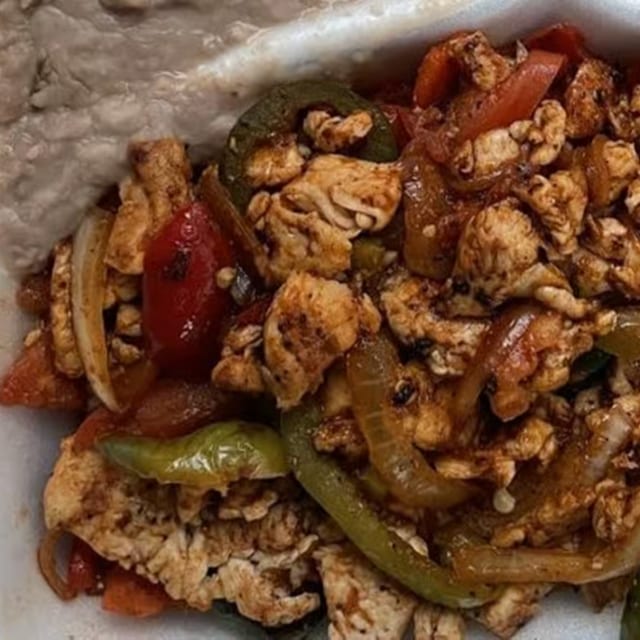 Chicken Fajitas Burrito.