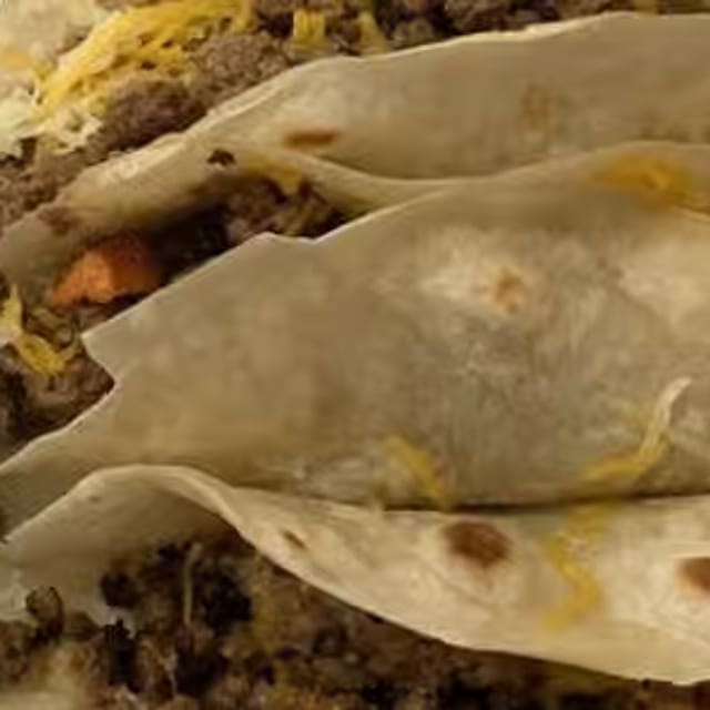 Two Ground Beef Tacos.